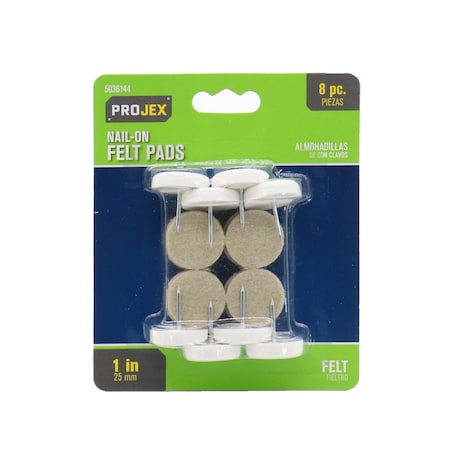 Projex Projex Beige 1 in. Nail-On Felt Chair Glide 8 pk P0010